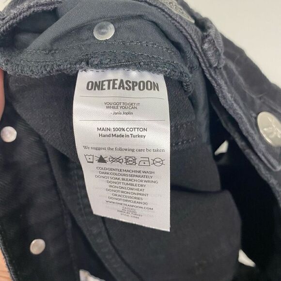 ONETEASPOON WORN BLACK CONCHO BANDITS HIGH WAIST DENIM SHORT 28/6 - Picture 9 of 10